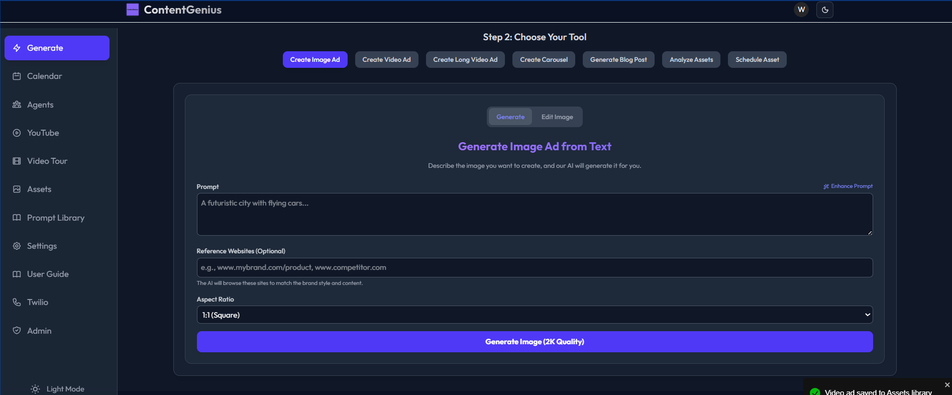 AI Copywriter Interface